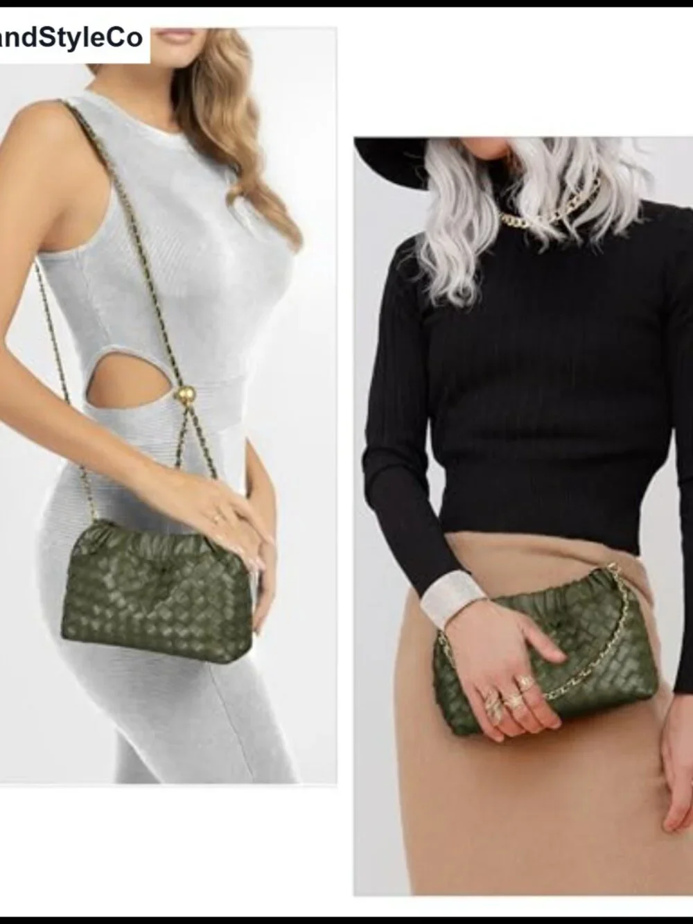 Faux Leather Woven Hobo Bag & Crossbody Purse with Ruched Design